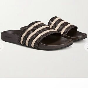 Wales Bonner Brown and Cream Braided Slides